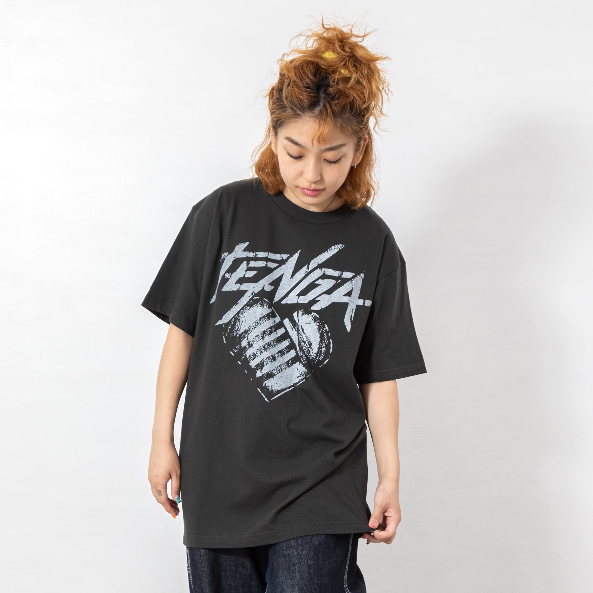 TENGA Hearts T-Shirt Black