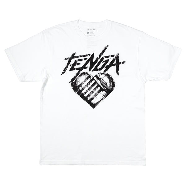 TENGA Hearts T-Shirt White