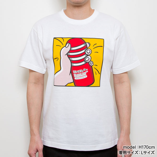 Playing with TENGA T-SHIRT White x Yellow