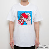 Playing with TENGA T-SHIRT White x Blue